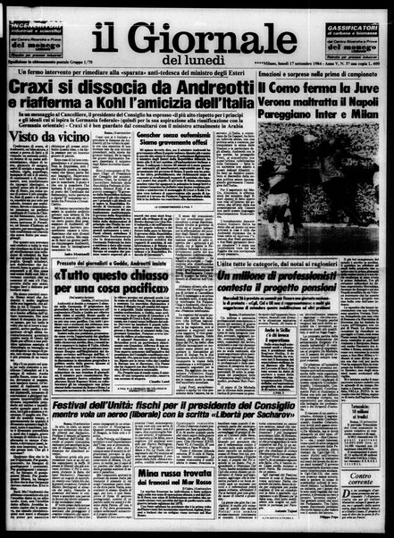 Il giornale del lunedi